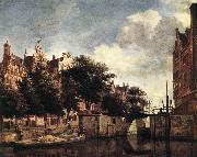 HEYDEN, Jan van der Amsterdam, Dam Square with the Town Hall and the Nieuwe Kerk s Sweden oil painting artist